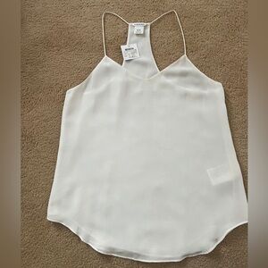 Club Monaco White 100% Silk Tank Top